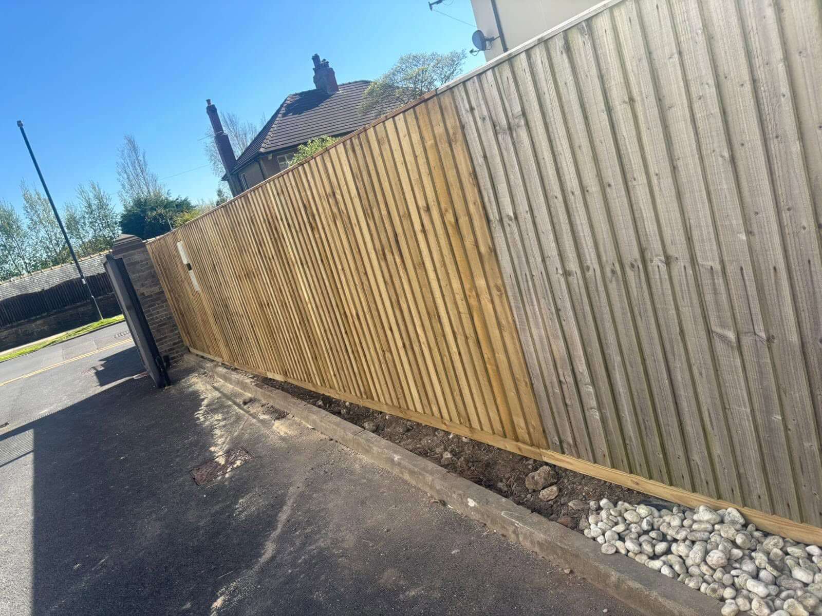New Treated Timber Fence Posts and Panels Installed by APEX Joinery