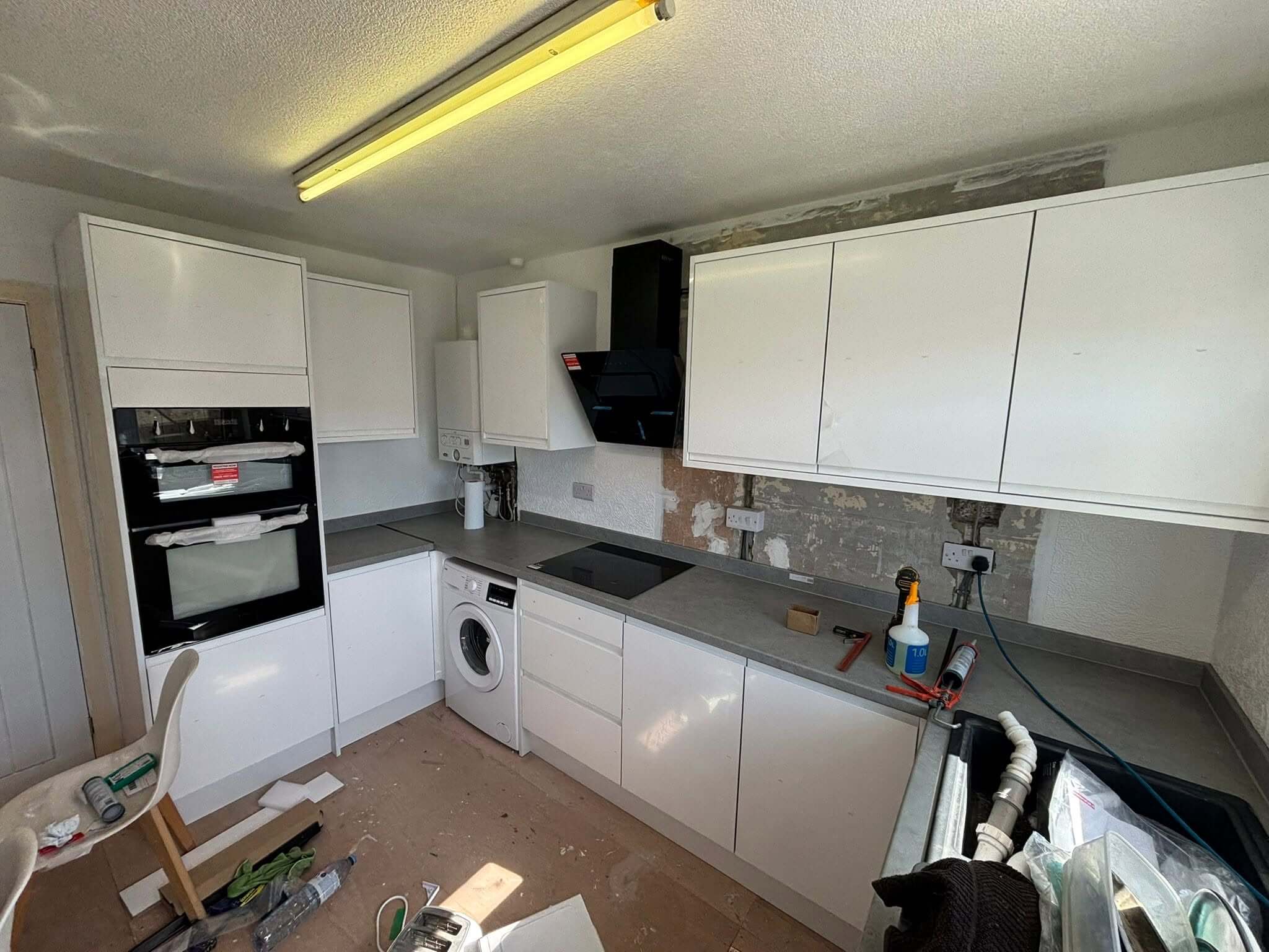 Modern Fitted Kitchen Installation in Westgate Morecambe by APEX Joinery