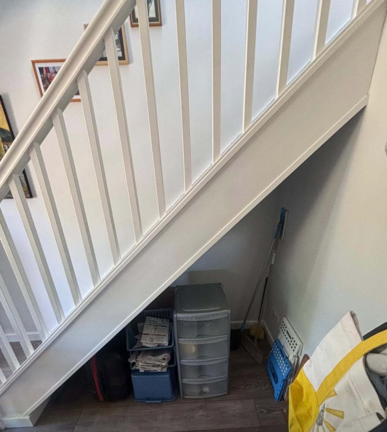 Unused Space Beneath the Staircase Before the Bespoke Storage Installation